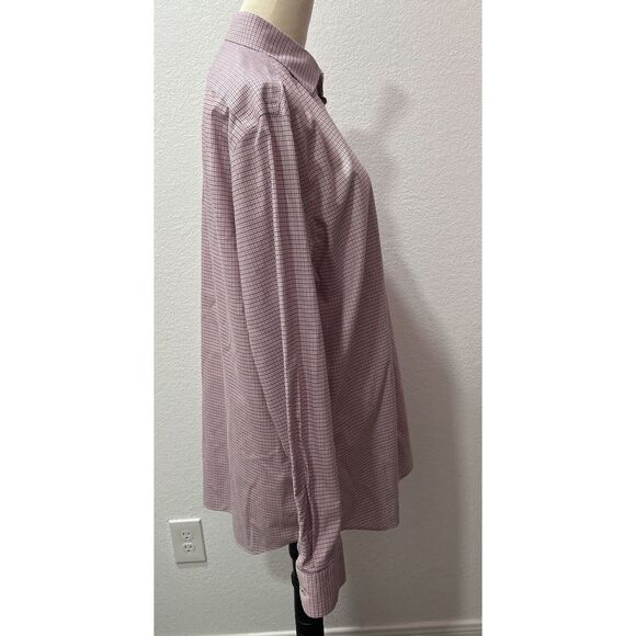 Banana Republic Men's Standard Fit Soft Wash Pink Check Shirt Large - Picture 4 of 6